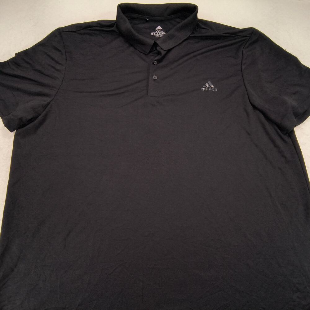 Adidas Casual Short Sleeve Collared Polo Shirt Adult Mens Size 2XL Black